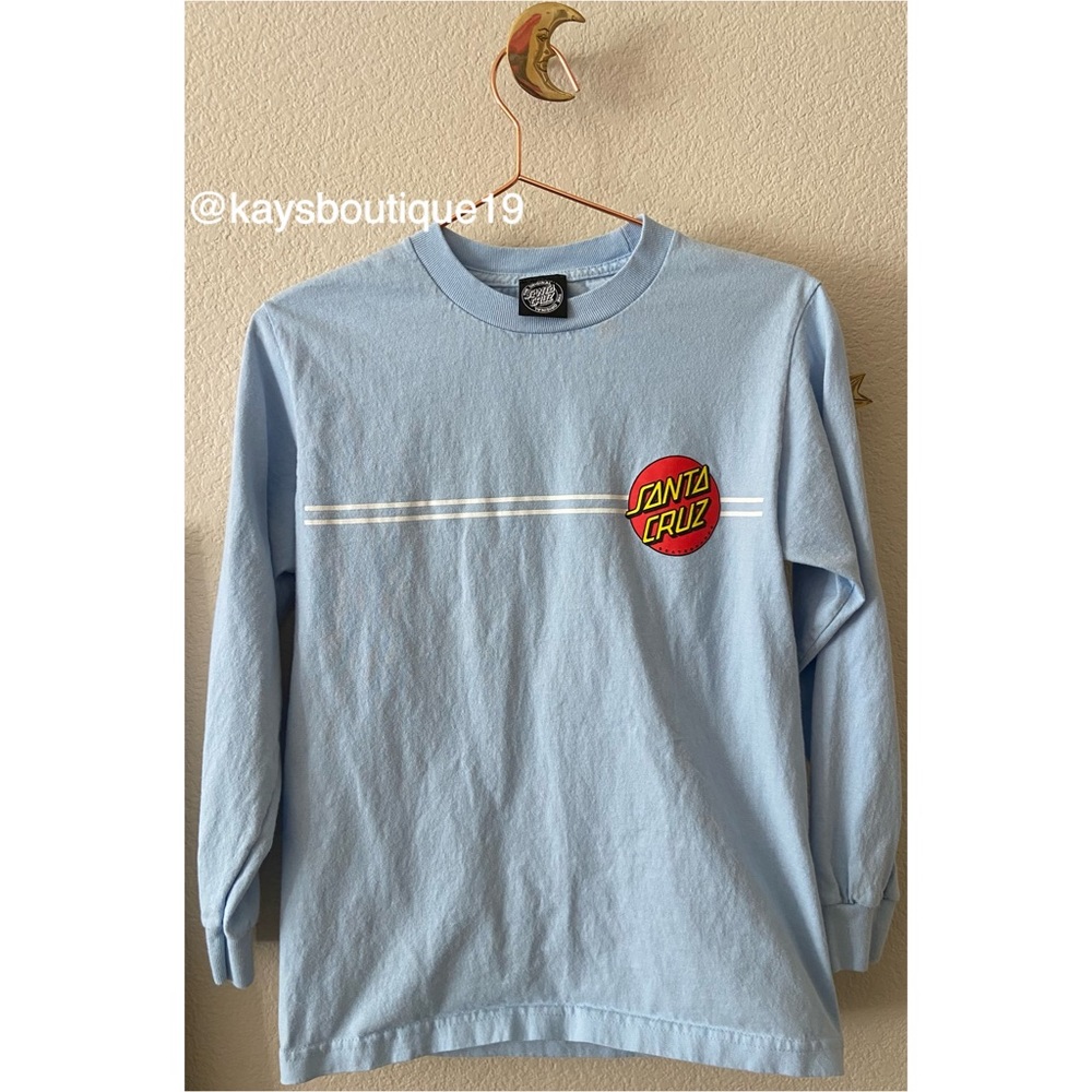 Santa Cruz Skateboards Classic Dot Mens Light Blue Long Sleeve Shirt Size S